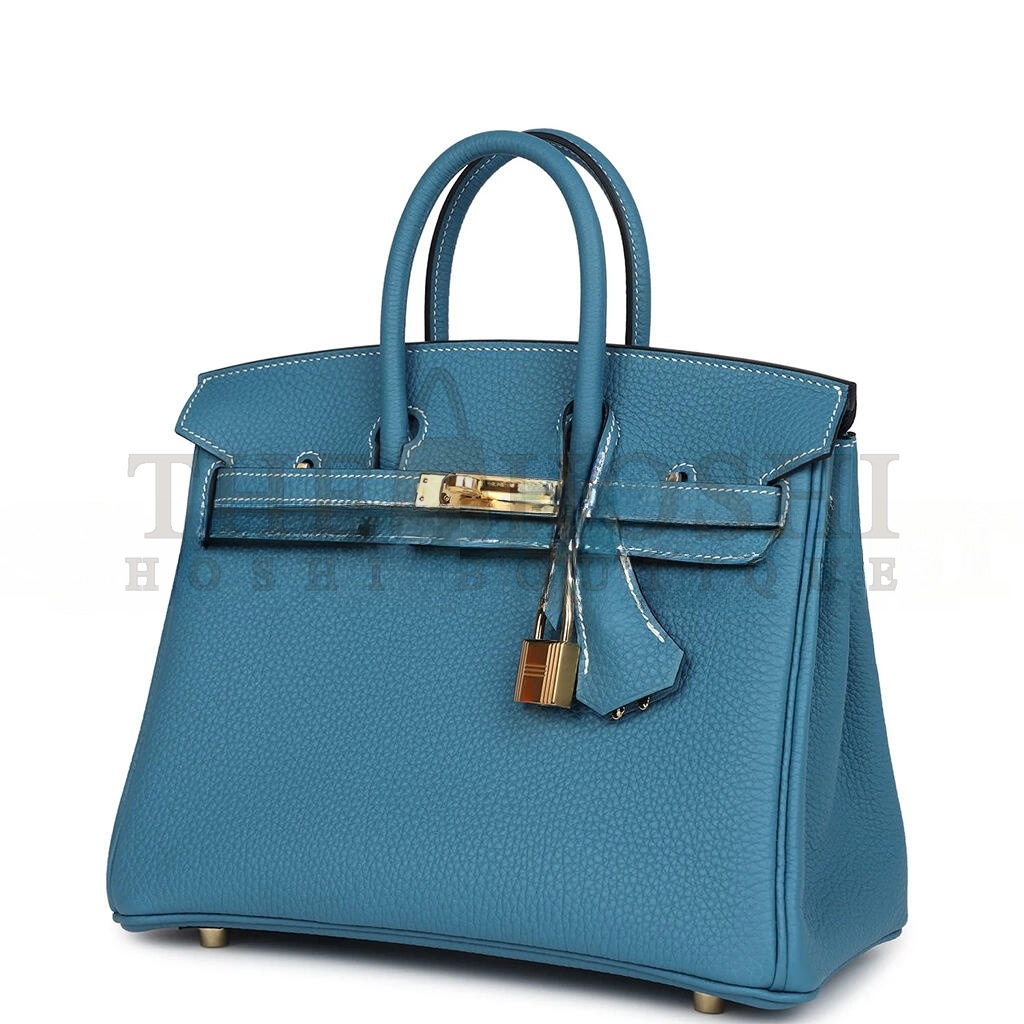 H**me5 BIRKIN 25 BLUE JEAN TOGO GOLD HARDWARE 265379 (25*20*13cm) Master Quality